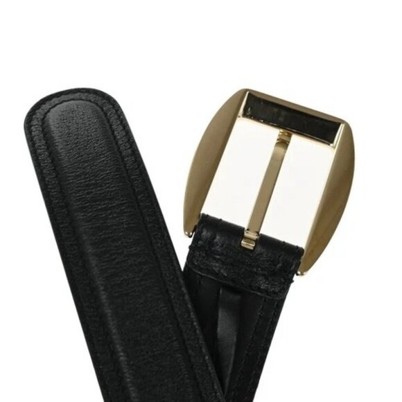 GUCCI Logo Belt 80/32 35mm Leather Black GHW Italy 68TA242 main image 9